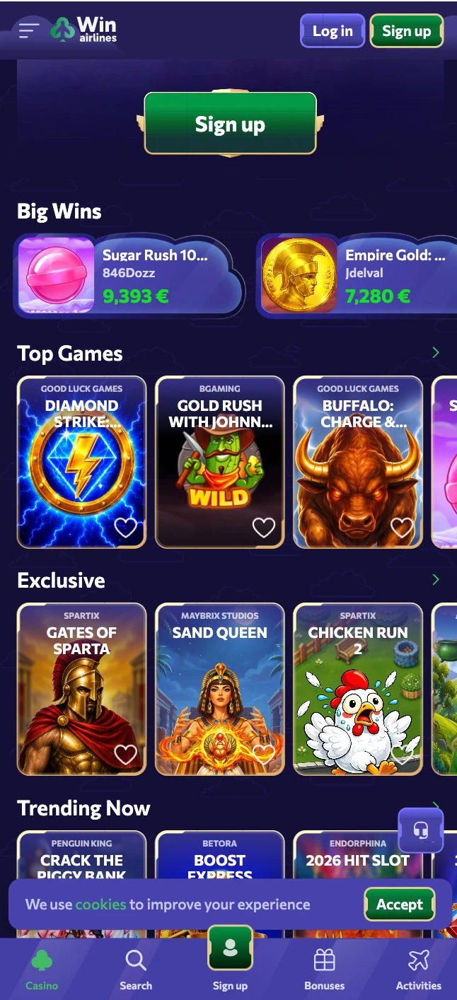 Die WinAirlines Casino App